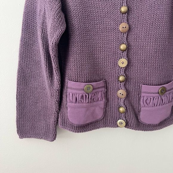 Pure Handknit Purple Cardigan XS/S - Picture 3 of 8